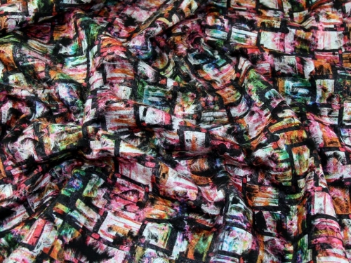 Deadstock Felted Coating Fabric Multicoloured