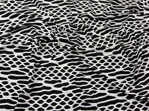 Deadstock Textured Stretch Knit Fabric Black & White