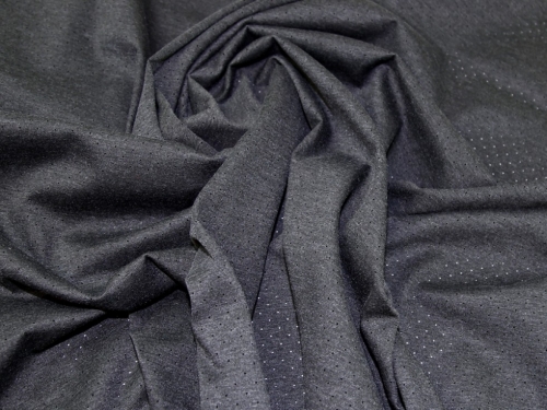 Deadstock Laser Cut Ponte Roma Double Stretch Knit Fabric Charcoal