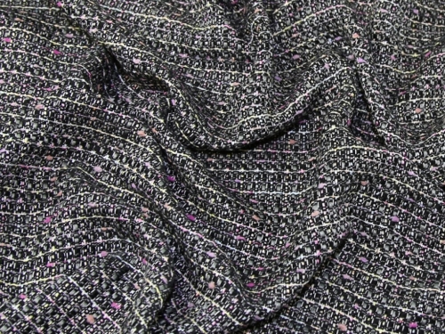 Deadstock Tweed Suiting Fabric Black Multi