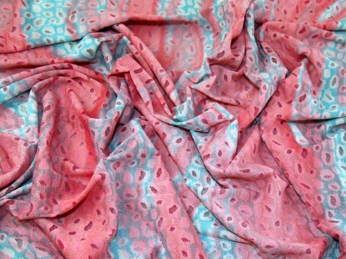 Deadstock Stretch Lace Fabric Pink & Blue