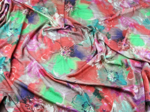 Deadstock Ponte Roma Double Stretch Knit Fabric Multicoloured