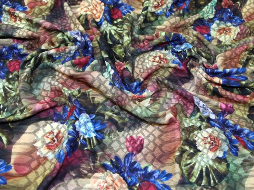 Deadstock Textured Stretch Knit Fabric Multicoloured