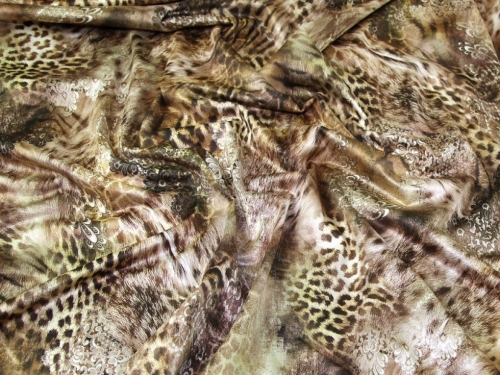 Deadstock Faux Suede Stretch Knit Fabric Gold