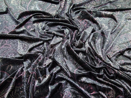 Deadstock Velvet Stretch Knit Fabric Platinum
