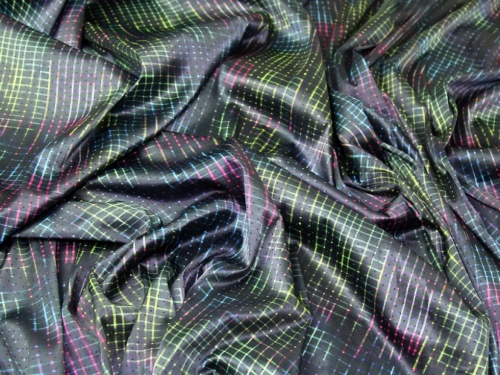 Deadstock Stretch Woven Polyester Sateen Fabric Multicoloured