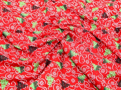 Deadstock 100% Cotton Fabric Red Green White