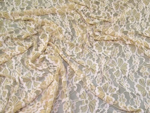 Deadstock Stretch Lace Fabric Fawn