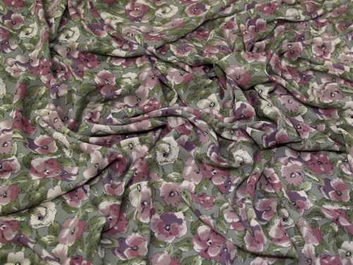 Soft Polyester Crepe Fabric Pink & Green