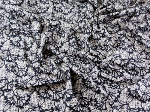 Cotton Lawn Fabric Blue & Grey