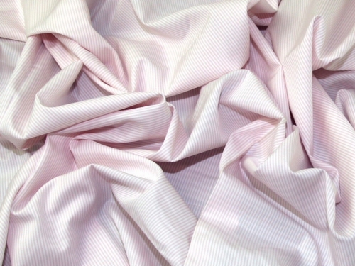 Lady McElroy Cotton Shirting Fabric Pink & White