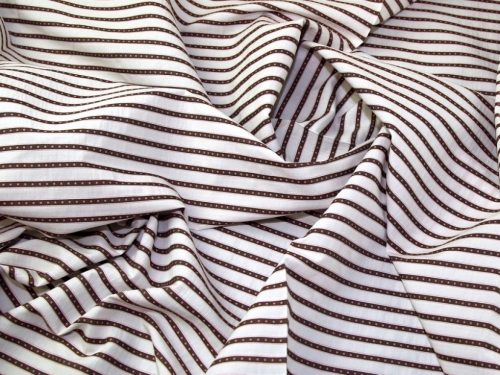 Lady McElroy Cotton Shirting Fabric Brown & Pink