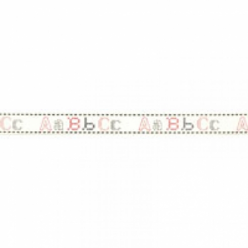 Berisfords ABC Baby Ribbon 1 Red/Natural