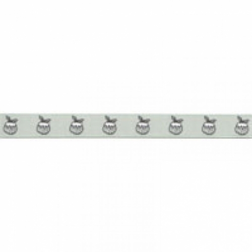 Berisfords Christmas Pudding Ribbon 1 Grey/White