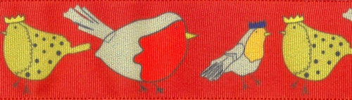 Festive Robin Ribbon Multicoloured