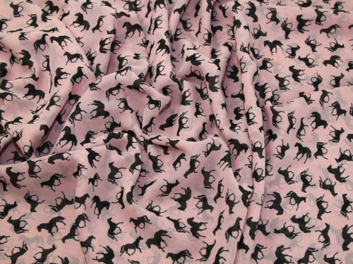 Lady McElroy Sheer Chiffon Fabric Black On Pink