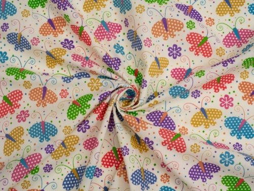 Printed Polycotton Fabric Multicoloured