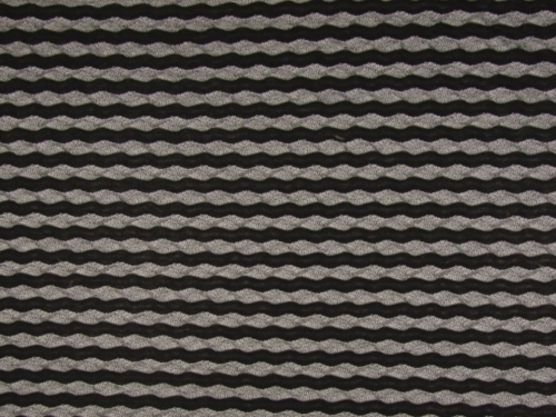 Deadstock Jacquard Stretch Knit Fabric Black & Grey