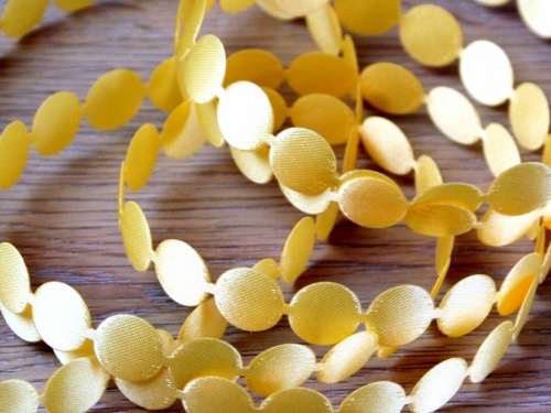 Satin Circles Trim Light Yellow