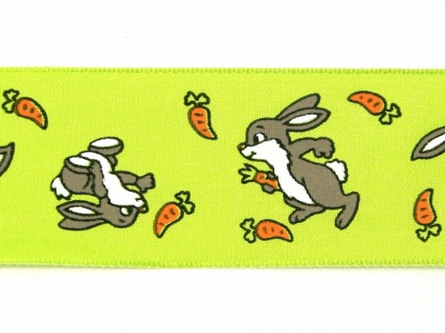 Easter Bunnies Ribbon Green