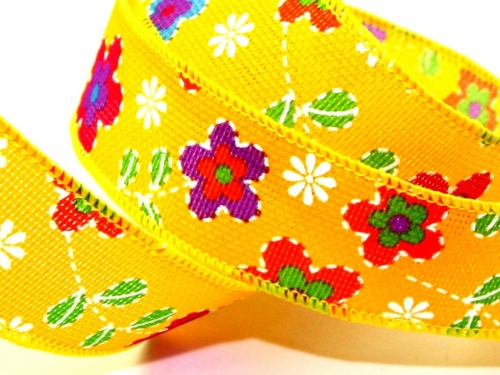 Rustic Flower Ribbon Yellow