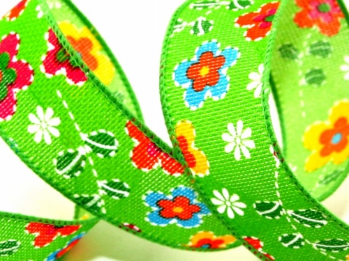 Rustic Flower Ribbon Green