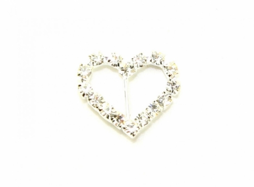 Diamante Heart Buckle Silver