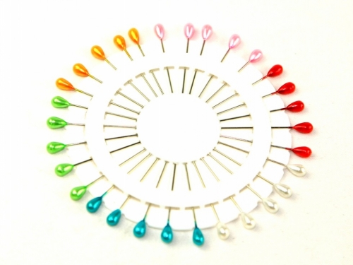 Teardrop Shape Long Pins Multicoloured