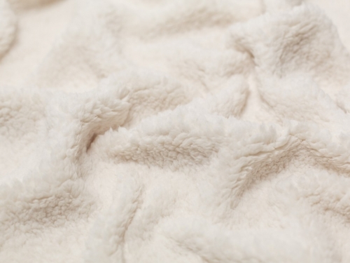 Minerva Core Range Lambskin Sherpa Fleece Fur Fabric Ivory