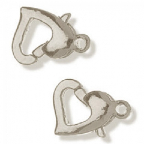 Trimits Heart Clasp Findings (Value Pack of 5) Silver