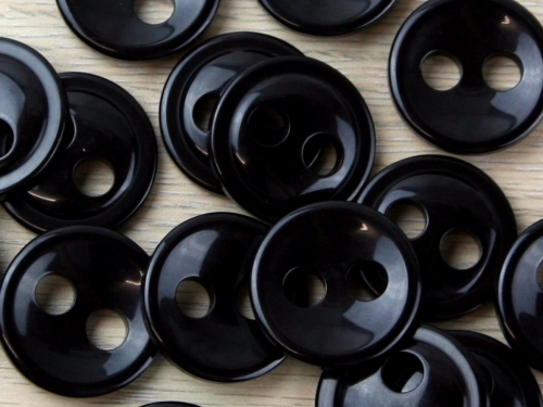 Crendon Round Large Hole Buttons (Value Pack) Black