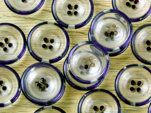 Crendon Round Glass Effect Buttons Purple & Clear