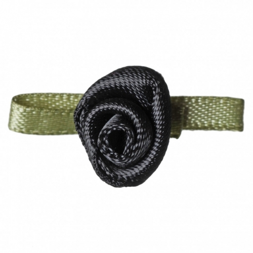 Gutermann Satin Ribbon Roses Black