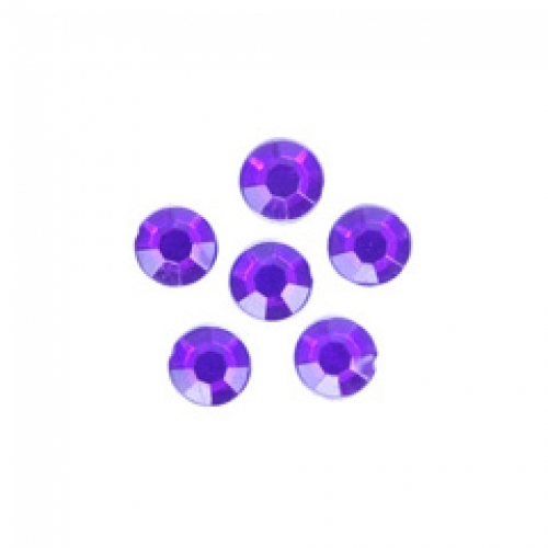 Trimits Round Stick On Diamantes Purple