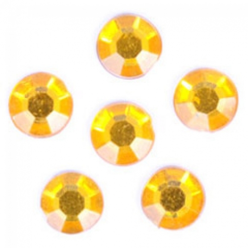 Trimits Round Stick On Diamantes Gold