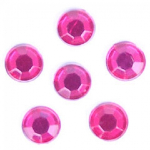Trimits Round Stick On Diamantes Cerise