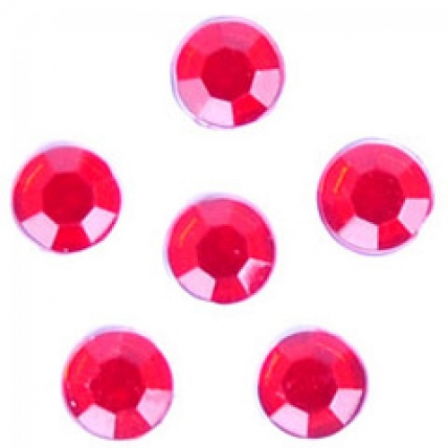 Trimits Round Stick On Diamantes Red