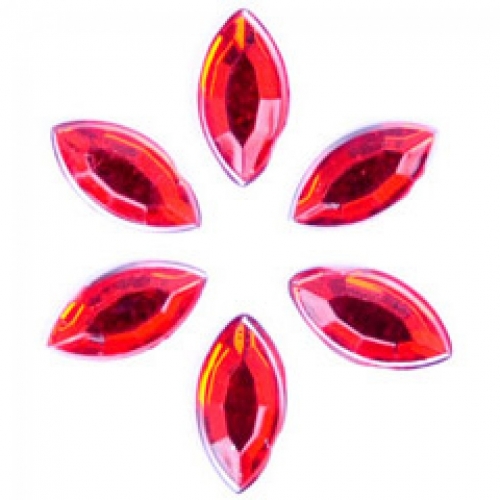 Trimits Oval Stick On Diamantes Red