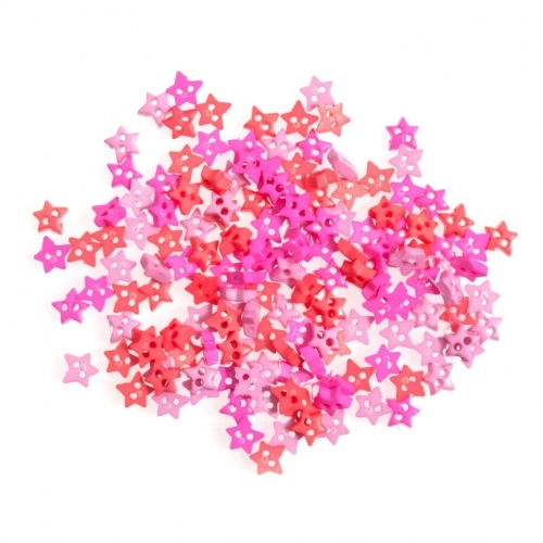 Trimits Star Miniature Buttons (Value Pack of 5) Pink