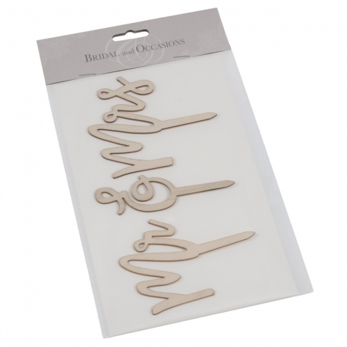 Mr & Mrs Cake Topper Natural