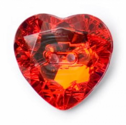 Crendon Crystal Heart Buttons (Value Pack) Red