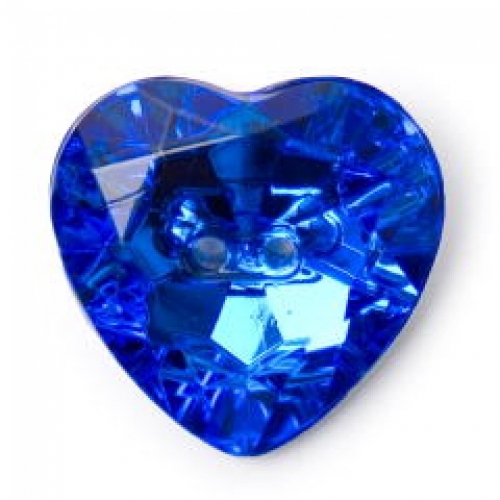 Crendon Crystal Heart Buttons (Value Pack) Blue