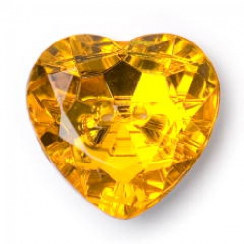 Crendon Crystal Heart Buttons (Value Pack) Gold