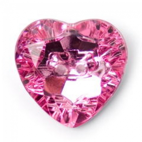 Crendon Crystal Heart Buttons (Value Pack) Pink