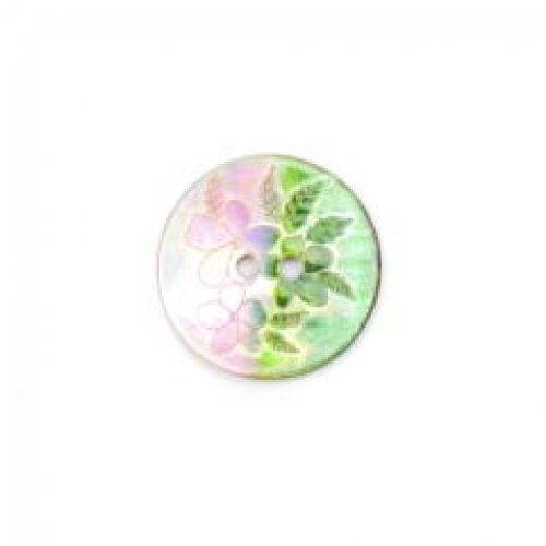 Crendon Round Floral Buttons Green/Pearl