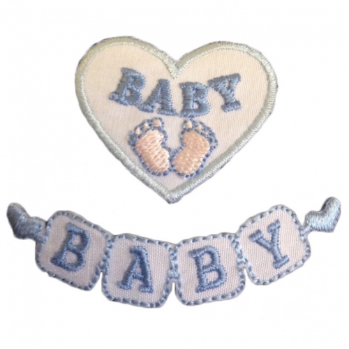Craft Factory Patch Motif Baby Blocks Blue