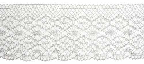 Essential Trimmings Metallic Lace Trim Light Silver