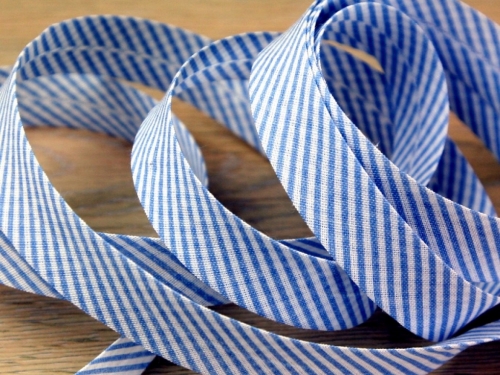 Essential Trimmings Stripe Bias Binding Tape Light Blue