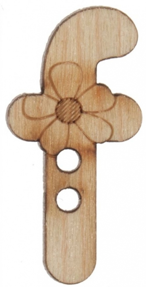 Trimits Wood Alphabet Letter Buttons (Value Pack) Natural Letter F