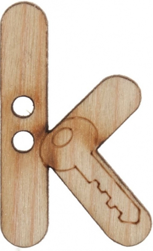 Trimits Wood Alphabet Letter Buttons (Value Pack) Natural Letter K